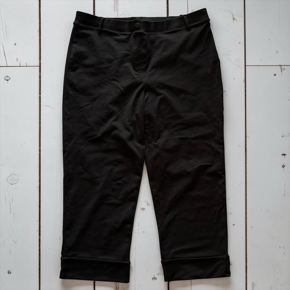 Yogipace Black Cuffed Pants XL Stretch Career Work Travel Dress Pants